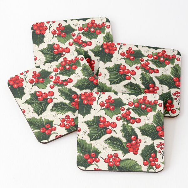Item preview, Holly Berries Christmas pattern designed and sold by Inky-Spiration.