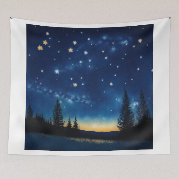 Item preview, Starry Dreams: Impressionistic Night Sky with Shooting Star designed and sold by RedArtG09.