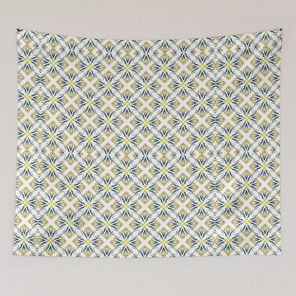 Item preview, Green and yellow flowers laid like tiles designed and sold by alwaysforart.