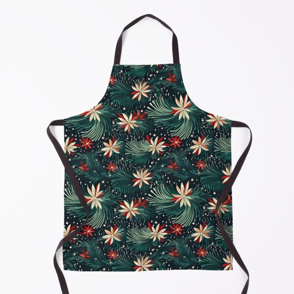 Item preview, Poinsettia and Pine Christmas pattern designed and sold by Inky-Spiration.