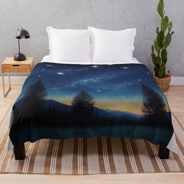 Item preview, Night's Whispers: Stylized Starry Sky with a Shooting Star designed and sold by RedArtG09.