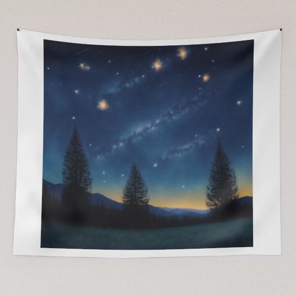 Item preview, Night's Whispers: Stylized Starry Sky with a Shooting Star designed and sold by RedArtG09.