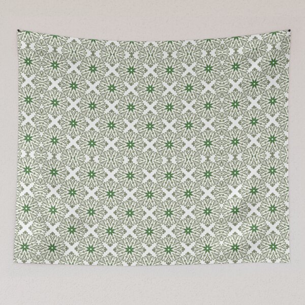 Item preview, Green flowers laid like tiles designed and sold by alwaysforart.