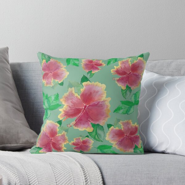 Item preview, Light Green Tequila Sunrise Hibiscus Flower Pattern Pieretto designed and sold by Pieretto.
