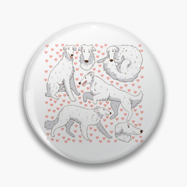 Item preview, Cute white Borzoi dog pattern  designed and sold by Yaragold.