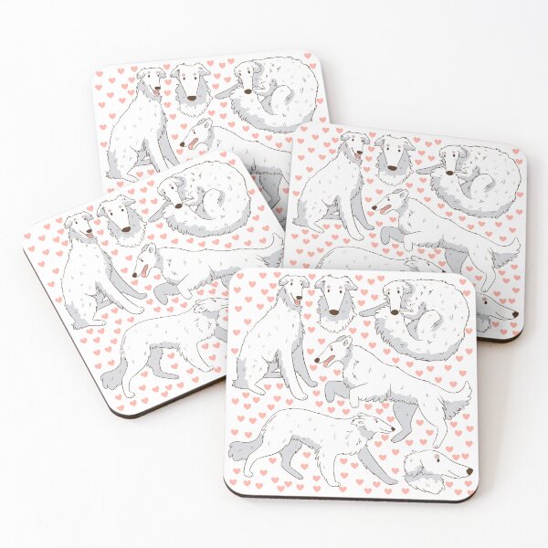 Item preview, Cute white Borzoi dog pattern  designed and sold by Yaragold.
