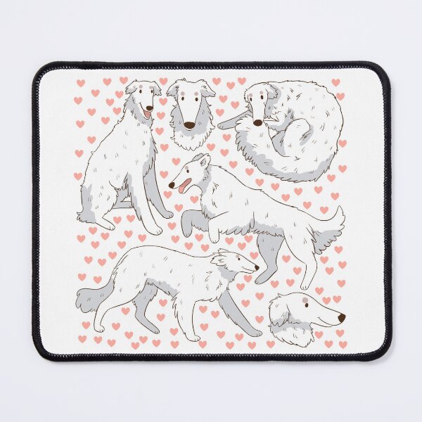 Item preview, Cute white Borzoi dog pattern  designed and sold by Yaragold.