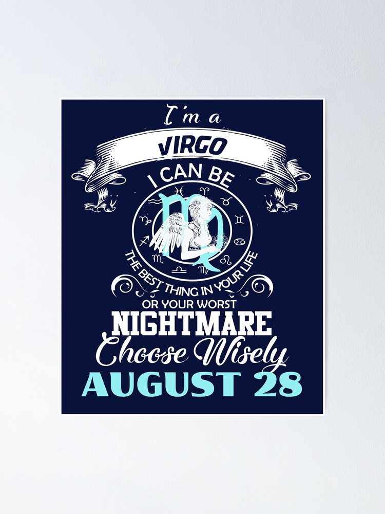 Virgo Zodiac Sign Astrology Horoscope August 28 Birthday Gift Poster