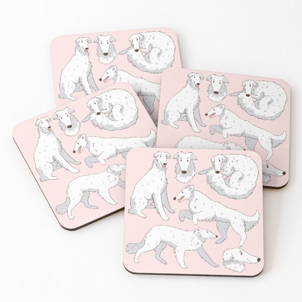 Item preview, Cute white Borzoi dog pattern  designed and sold by Yaragold.