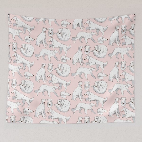 Item preview, Cute white Borzoi dog pattern  designed and sold by Yaragold.