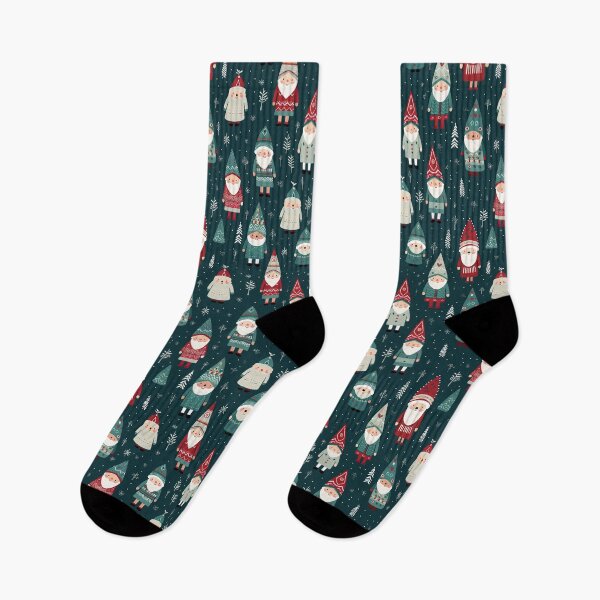 Item preview, Scandinavian Gnomes Christmas pattern designed and sold by Inky-Spiration.