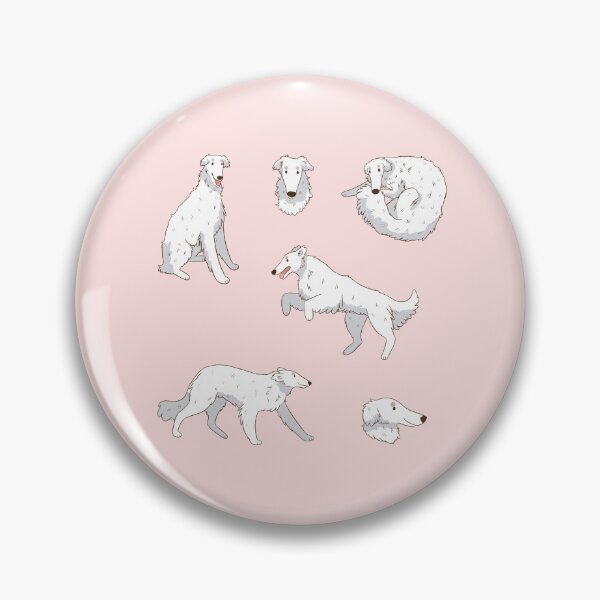 Item preview, Cute white Borzoi dog pack  designed and sold by Yaragold.