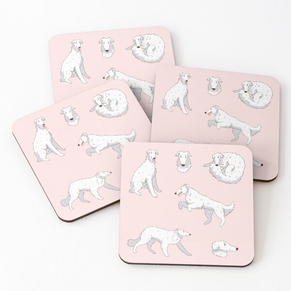 Item preview, Cute white Borzoi dog pack  designed and sold by Yaragold.