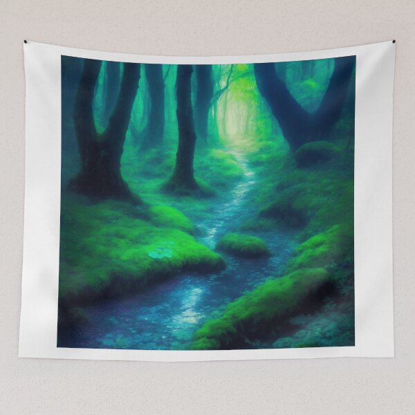 Item preview, Exobiotech Dreams: A Colorful Forest Path of Iridescent Wonders designed and sold by RedArtG09.