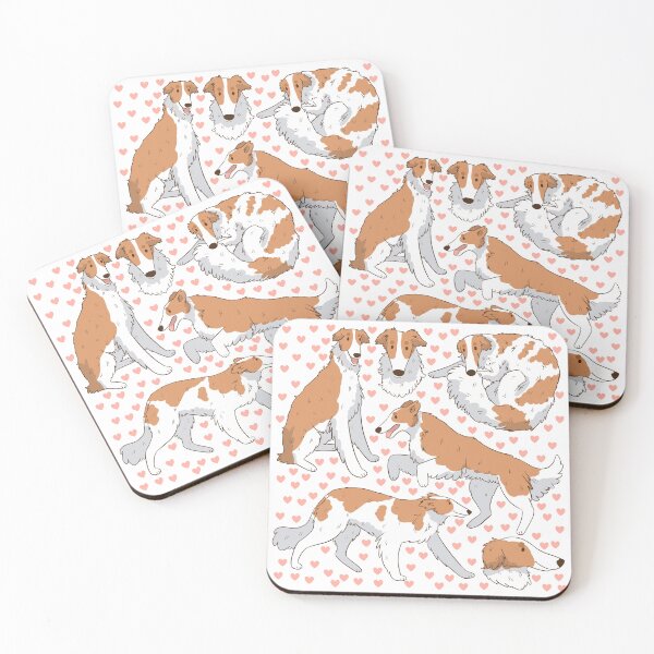 Item preview, Cute white Borzoi dog pattern  designed and sold by Yaragold.