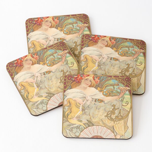 Aperçu de l'œuvre Alfons Mucha. Affiche Art Nouveau. Biscuits Lefèvre-Utile créée et vendue par likiska.