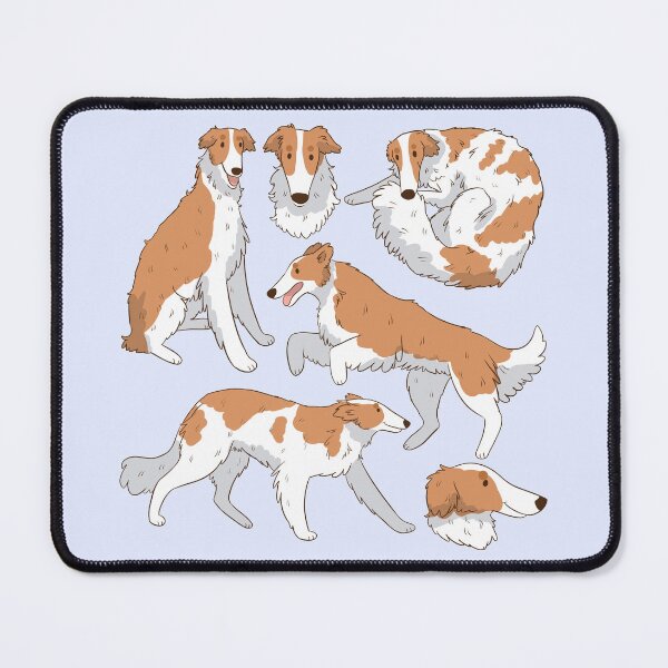 Item preview, Cute white Borzoi dog pattern designed and sold by Yaragold.