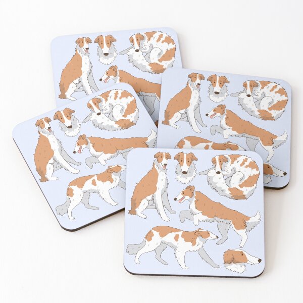 Item preview, Cute white Borzoi dog pattern  designed and sold by Yaragold.