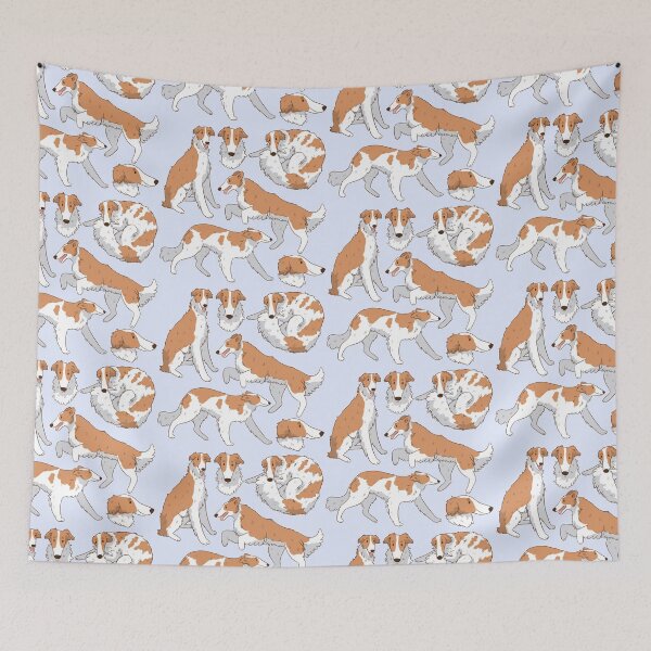 Item preview, Cute white Borzoi dog pattern  designed and sold by Yaragold.