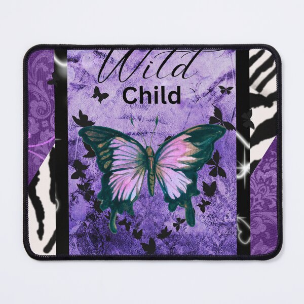 Item preview, Wild Child purple butterfly zebra pattern designed and sold by Renee Lavoie.