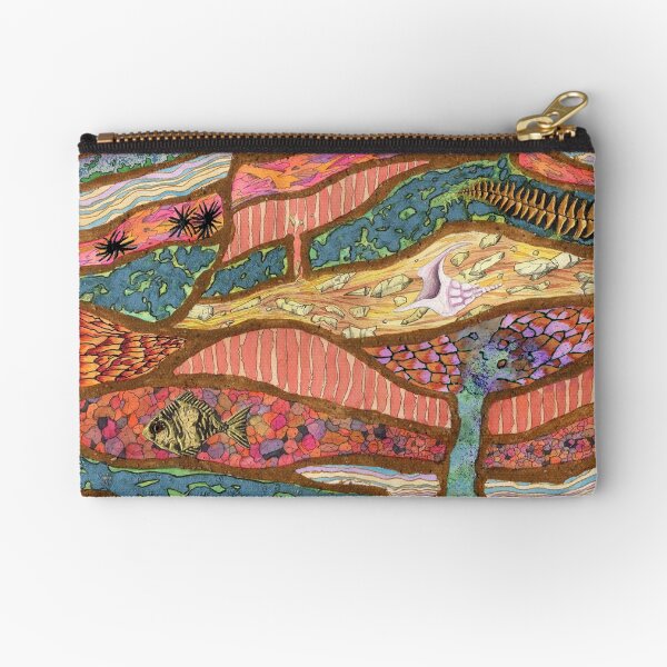 Earth Moves (mixed media on paper) Zipper Pouch