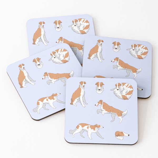 Item preview, Cute white Borzoi dog pack designed and sold by Yaragold.