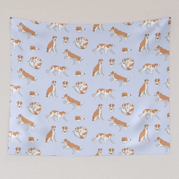 Item preview, Cute white Borzoi dog pack designed and sold by Yaragold.