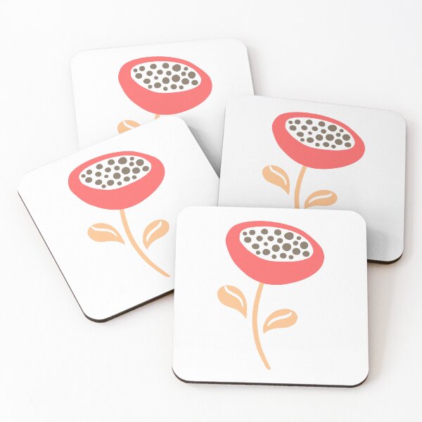 Item preview, Happy Days Coral Red Floral Flower designed and sold by Nicola-Rowe.