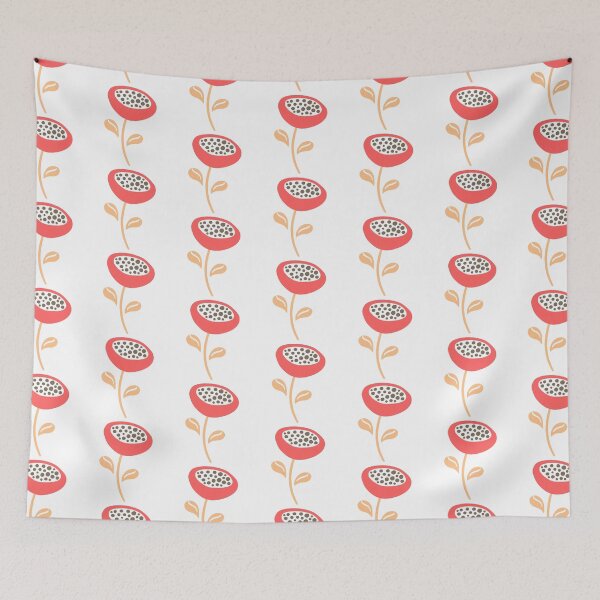 Item preview, Happy Days Coral Red Floral Flower designed and sold by Nicola-Rowe.