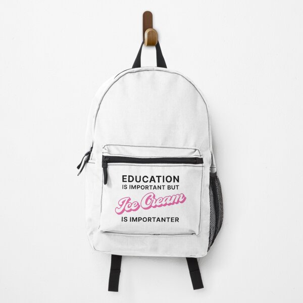 Item preview, Education is Important but Ice Cream is Importanter (Pink on white) designed and sold by STUDIO-72.
