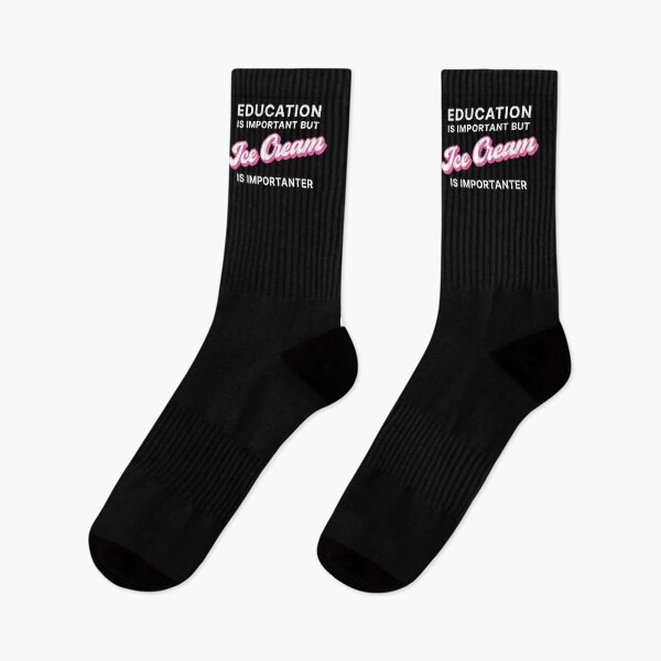 Item preview,  Education is Important but Ice Cream is Importanter (Pink on black) designed and sold by STUDIO-72.