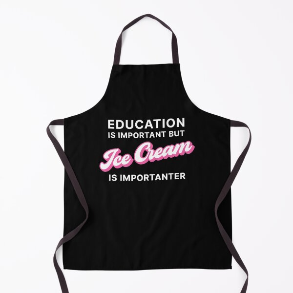 Item preview, Education is Important but Ice Cream is Importanter (Pink on black) designed and sold by STUDIO-72.