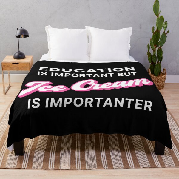 Item preview,  Education is Important but Ice Cream is Importanter (Pink on black) designed and sold by STUDIO-72.