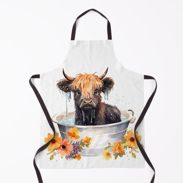 Item preview, Cute Black Highland Cow taking a bath designed and sold by EfZinCollection.