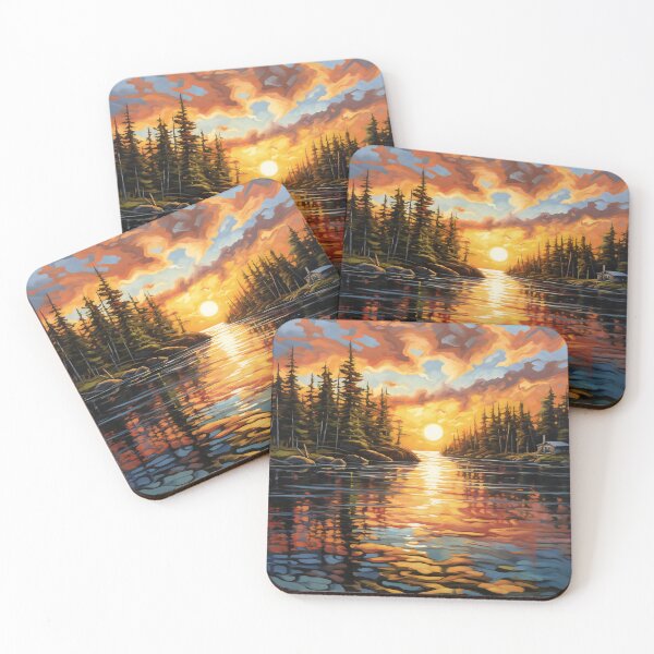 Item preview, Sunset Over Lake 1 designed and sold by Red Witch Art.