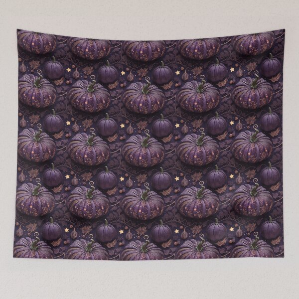 Item preview, Starry Night Purple Pumpkin Patch Design designed and sold by ElLocoMus.