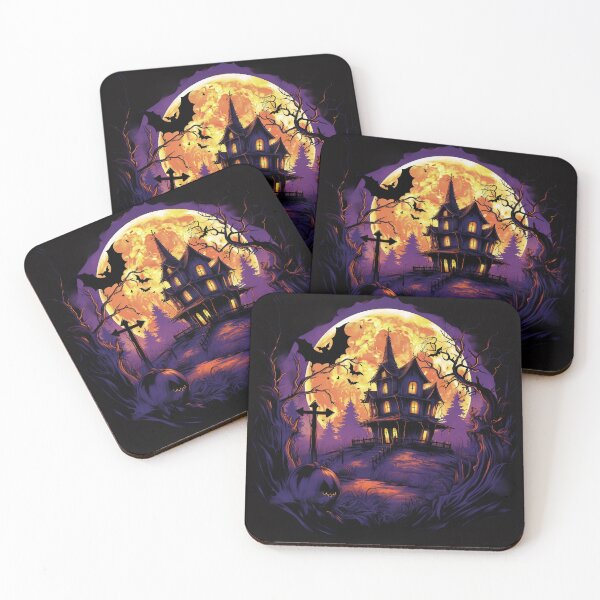 Item preview, Halloween Scary House & Bats Pumpkin In Garden designed and sold by Obsidian Ink by Wilshire.