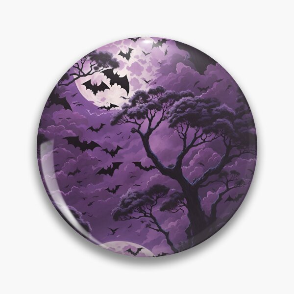 Item preview, Purple Mystical Moonlit Bat Patch Design designed and sold by ElLocoMus.