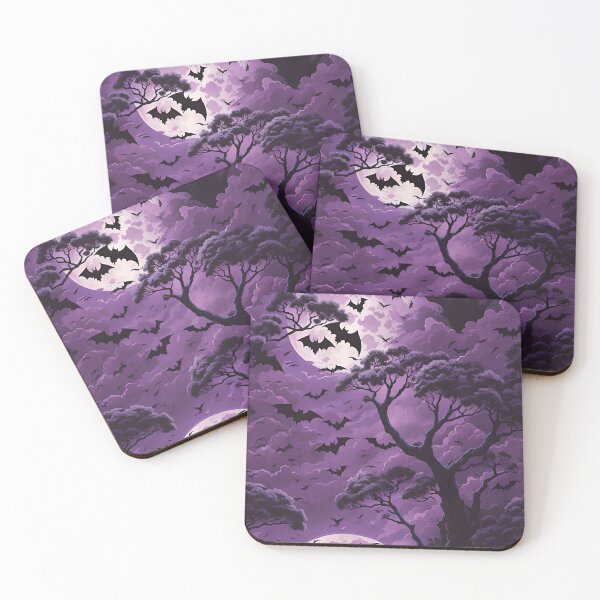 Item preview, Purple Mystical Moonlit Bat Patch Design designed and sold by ElLocoMus.