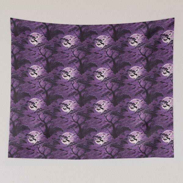 Item preview, Purple Mystical Moonlit Bat Patch Design designed and sold by ElLocoMus.