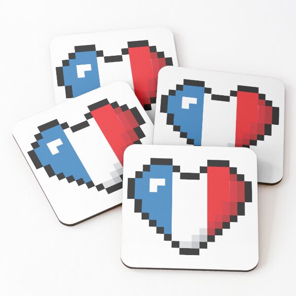 Item preview, France Flag Heart Pixel Art designed and sold by Wander-Wave.