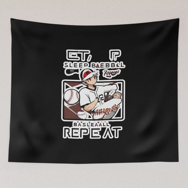 Item preview, Eat Sleep Baseball Repeat Baseball Player Funny Baseball designed and sold by Kuki-shop.