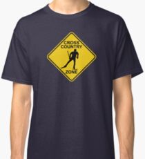 Skilanglauf-Zone-Verkehrsschild Classic T-Shirt