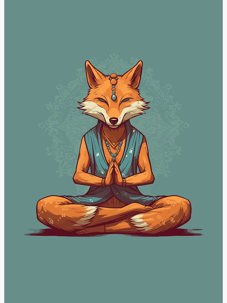 Zen fox meditating Art Board Print for Sale by the99thstudio