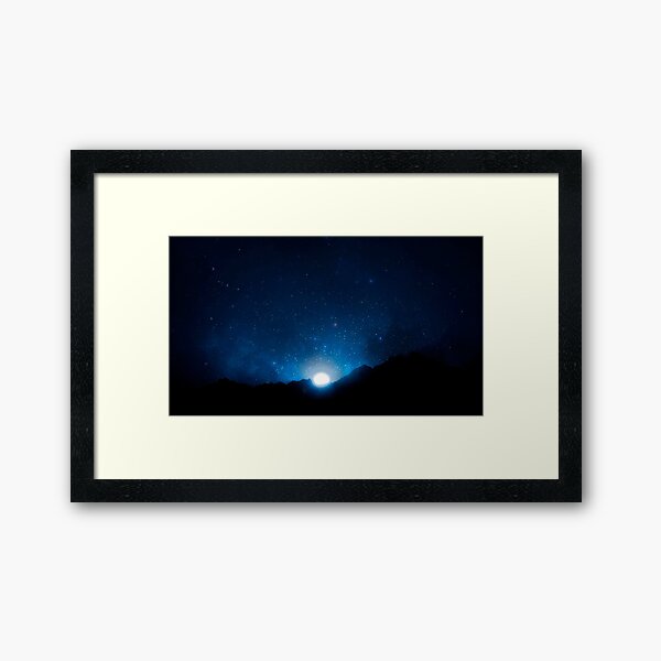 Nightsky In Africa Blue Theme Framed Art Print