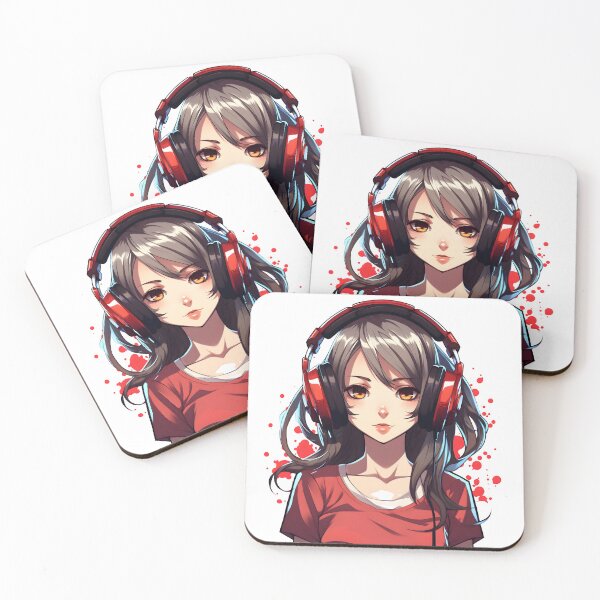 Item preview, Enchanting Anime Girl in Headphones designed and sold by 2Shooze.
