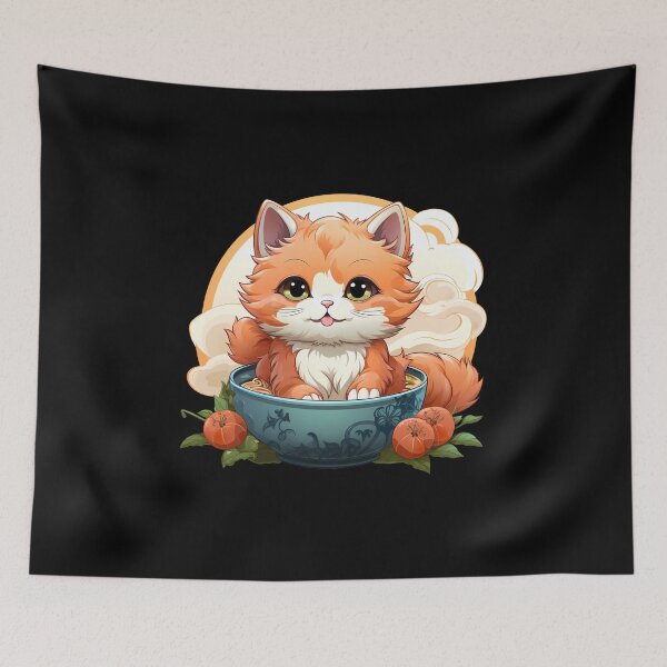 Item preview, Cat's Ramen Delight: Feline Foodie Adventure designed and sold by hamishby.