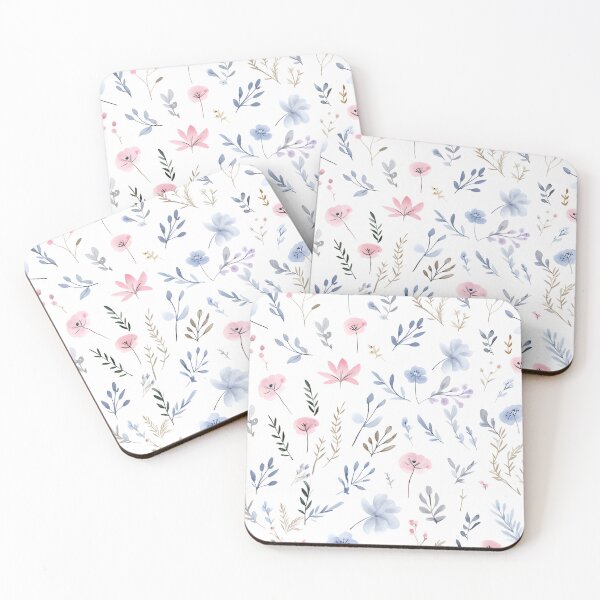 Item preview, Baby Pink & Blue Florals  designed and sold by NikFoxx.