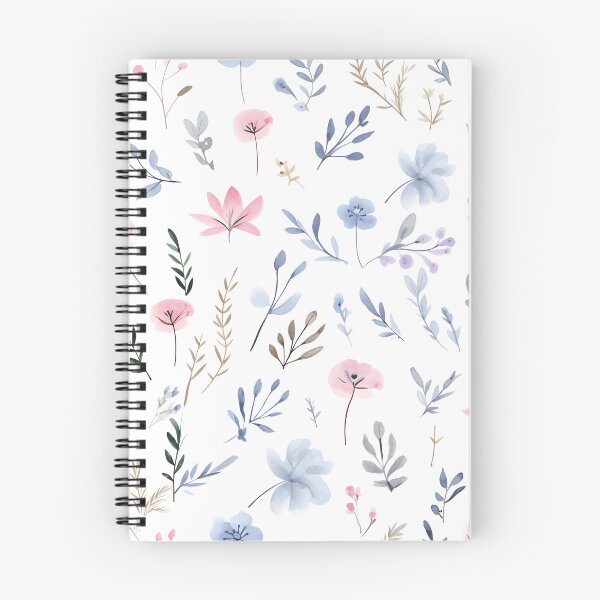 Artikelvorschau, Babyrosa und blaue Blumen entworfen und verkauft von NikFoxx.