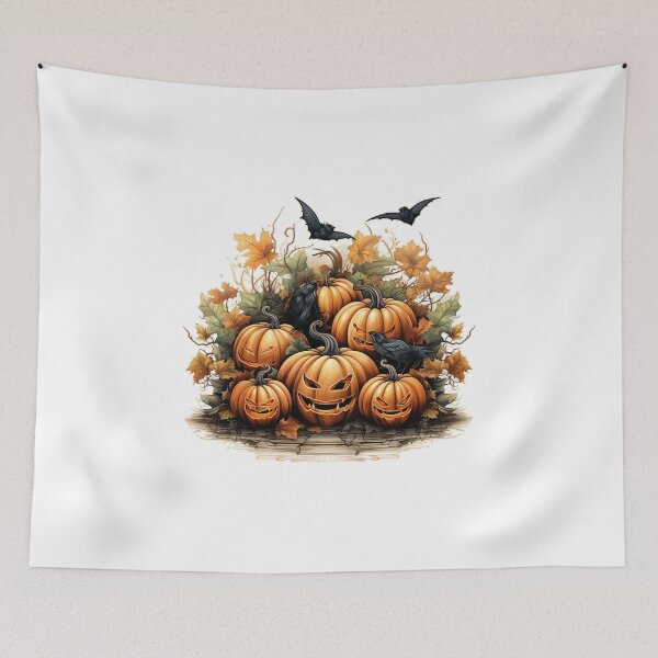 Item preview,  Halloween pumpkins and bats designed and sold by Hiszpanka.